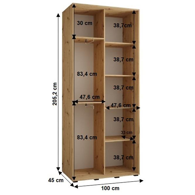 Skriňa 45 Canaris 3 100 čierna/artisan/čierna