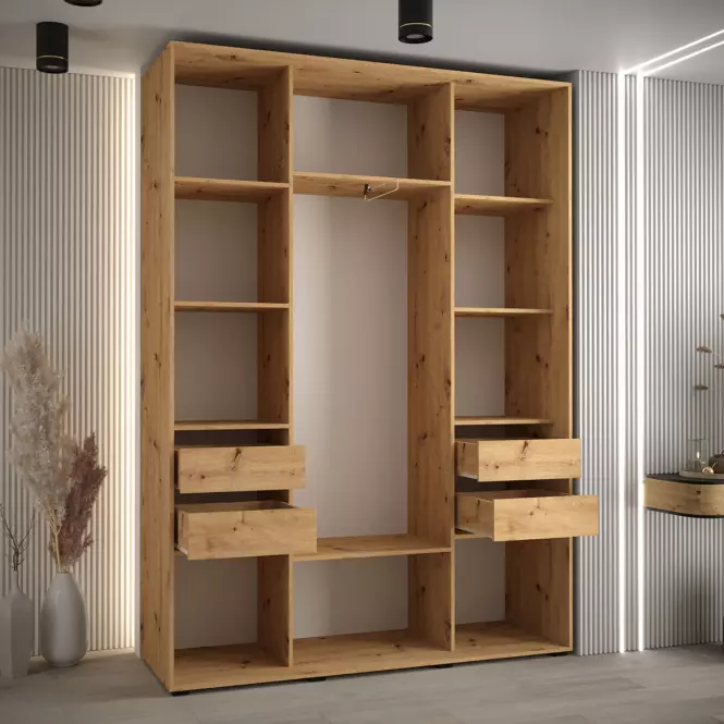 Skriňa 45 Canaris 3 180 artisan/biela/čierna