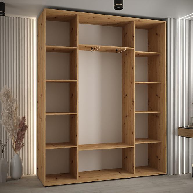 Skriňa 45 Canaris 3 190 artisan/biela/čierna,4