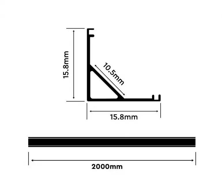 Hliníkový rohový profil V-TAC 3353 2m,2