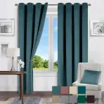 Záves na krúžkoch Velvet Karla 61 135x250 modrý