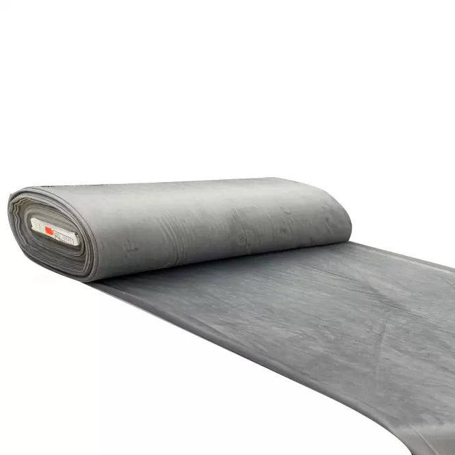 Závesová látka VELVET 50/šedá/145. Tovar na mieru,2