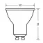 Žiarovka LED OSRAM GU10 6,9W 2700K 3ks,3