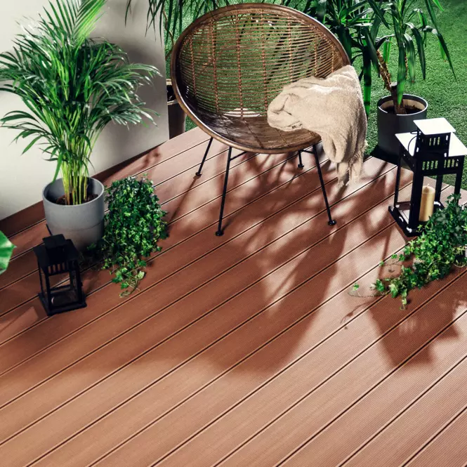 Kompozitná terasová doska MERCADO Basic hnedá 2000x120x20 mm