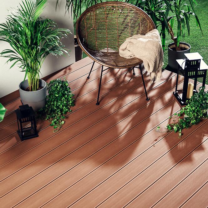 Kompozitná terasová doska MERCADO Basic hnedá 2000x120x20 mm
