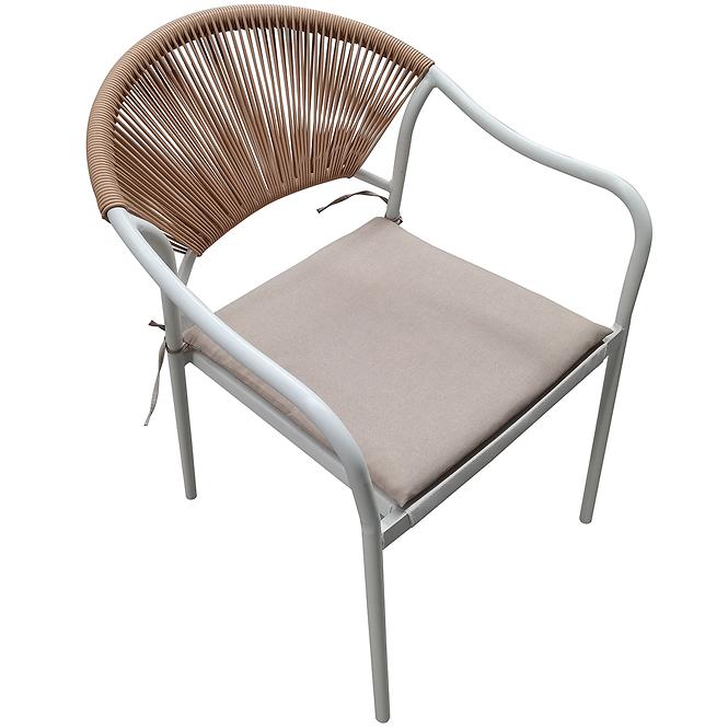 Záhradná stolička Bistro biela/béžová