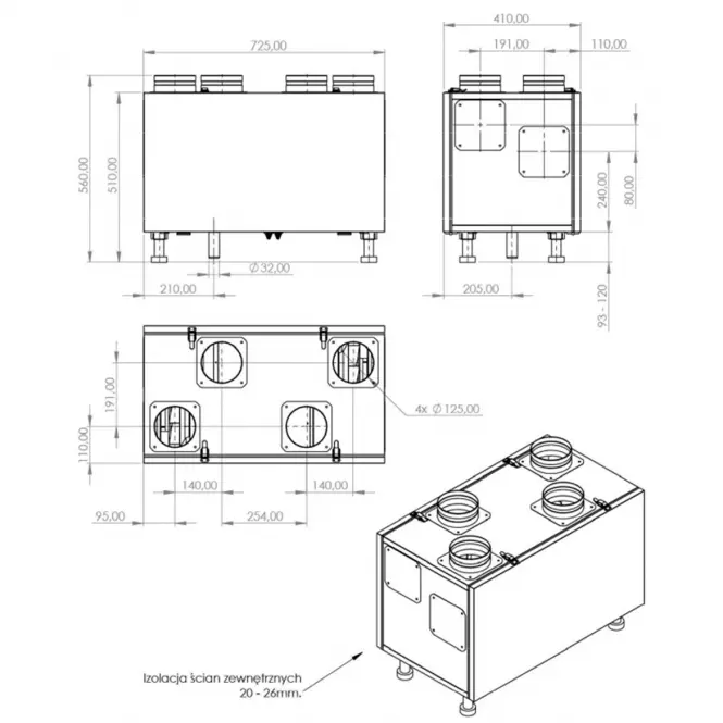Rekuperátor Pro Mini 300V/H,4