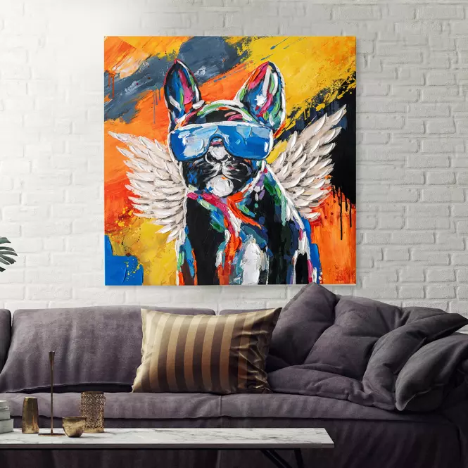 Obraz na plátne 60x60 Francúzsky buldoček s okuliarmi