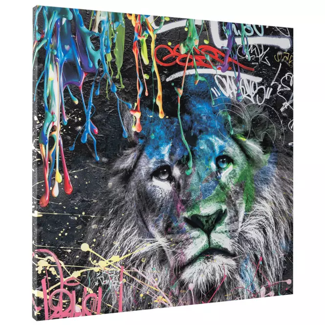 Obraz na plátne 80x80 Abstraktný lev – graffiti,2
