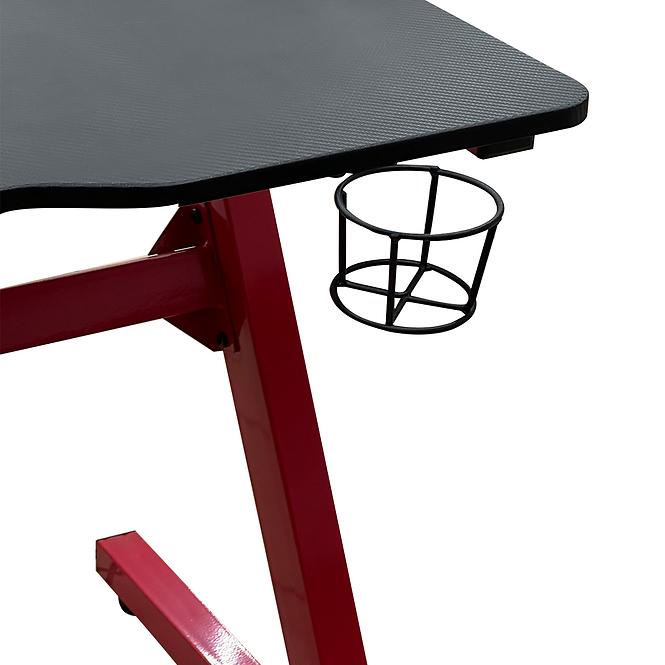 Písací stôl pre hráča Diodor 8768 čierna/červená+LED