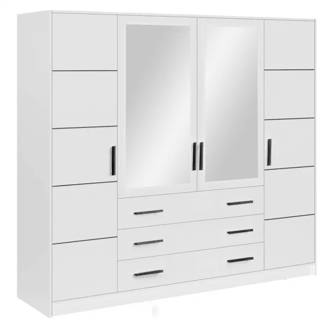Skriňa Bali 240 biela / zrkadlo