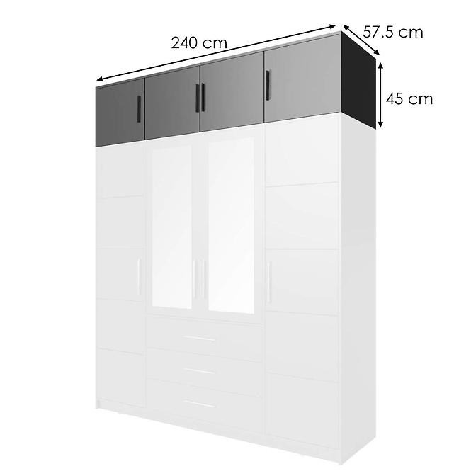 Nadstavec na skriňu Bali 240 grafit