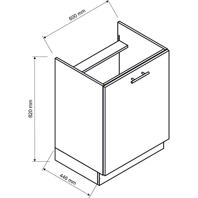 Kuchynská skrinka Vita D60PC biely lesk,2