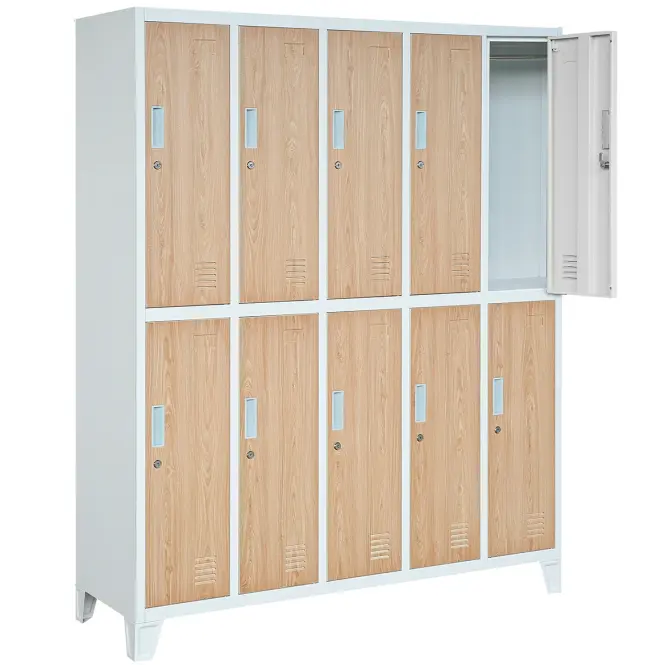Súprava kovových skriniek BHP Bartek 136cm – biela/sonoma,3