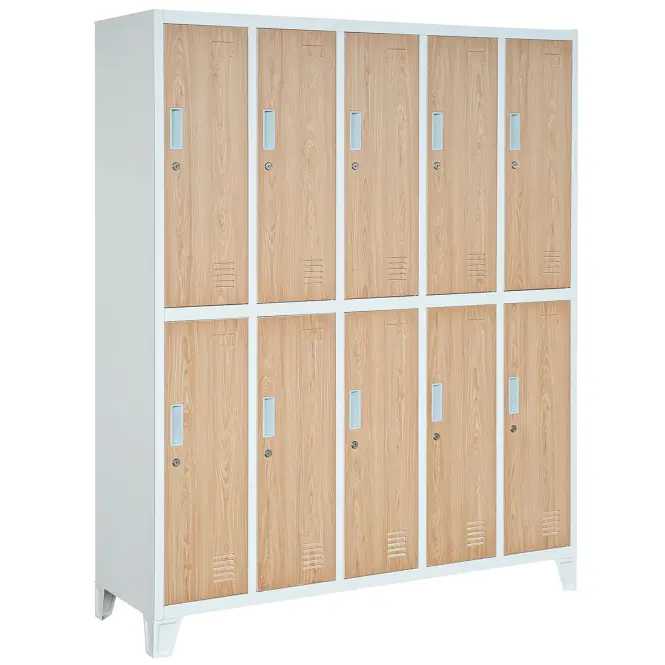 Súprava kovových skriniek BHP Bartek 136cm – biela/sonoma