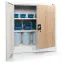 Kovová skrinka Beata 90 cm – biela/sonoma, dvojdverová,4