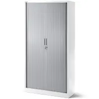 Kovová skriňa Damian 90 cm – biela/sivý, dvojdverová