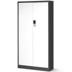 Kovová skriňa Daniel 90 cm – antracit/biela, dvojdverová
