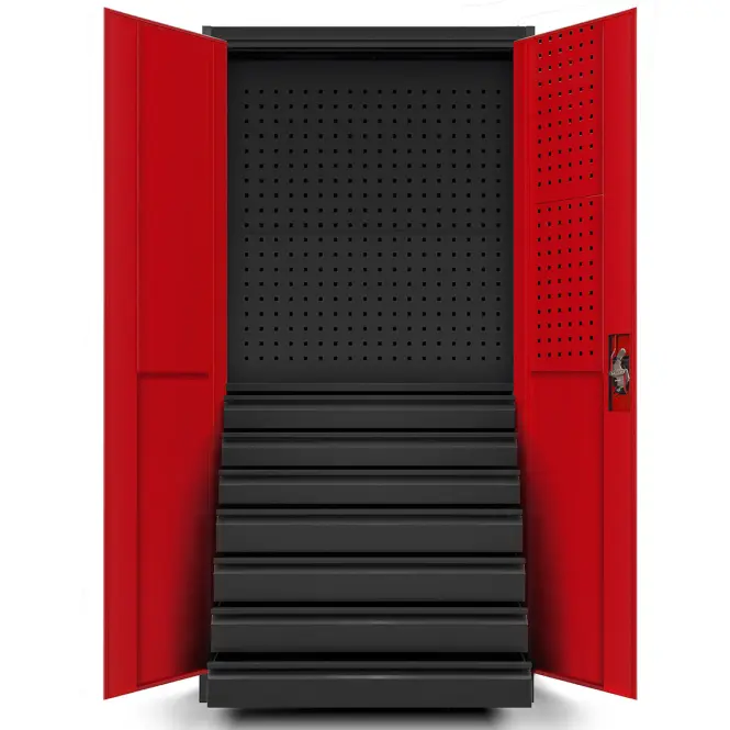 Skriňa Darek 92 cm – antracit/červená, dvojdverová,4