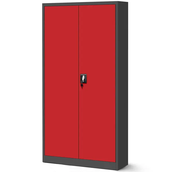 Skriňa Darek 92 cm – antracit/červená, dvojdverová
