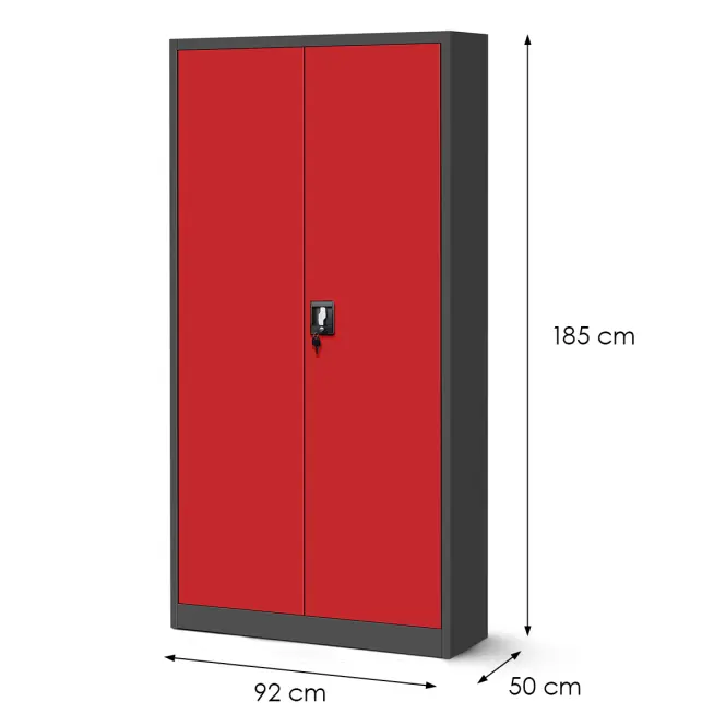 Skriňa Darek 92 cm – antracit/červená, dvojdverová,2