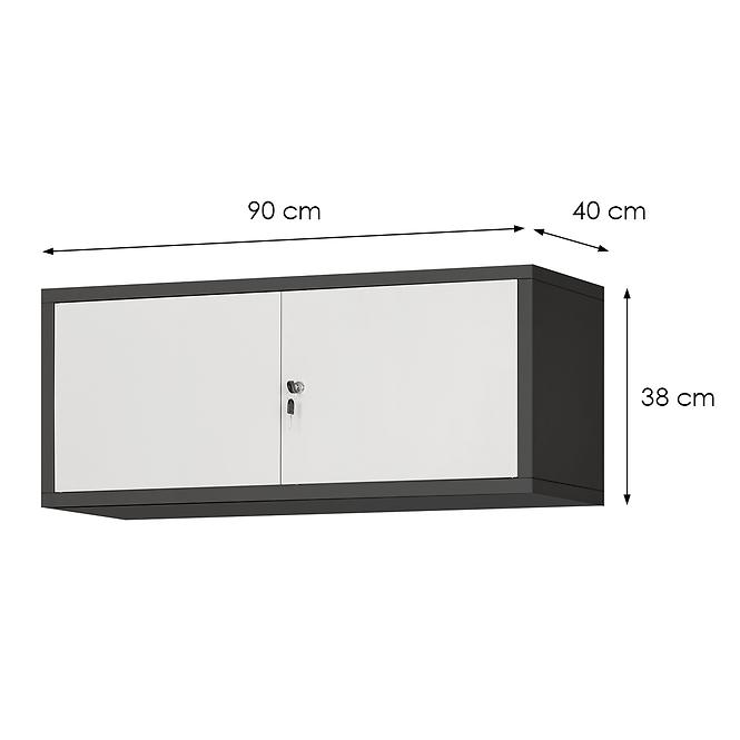 Závesná skrinka Ewa kovová antracit/biela