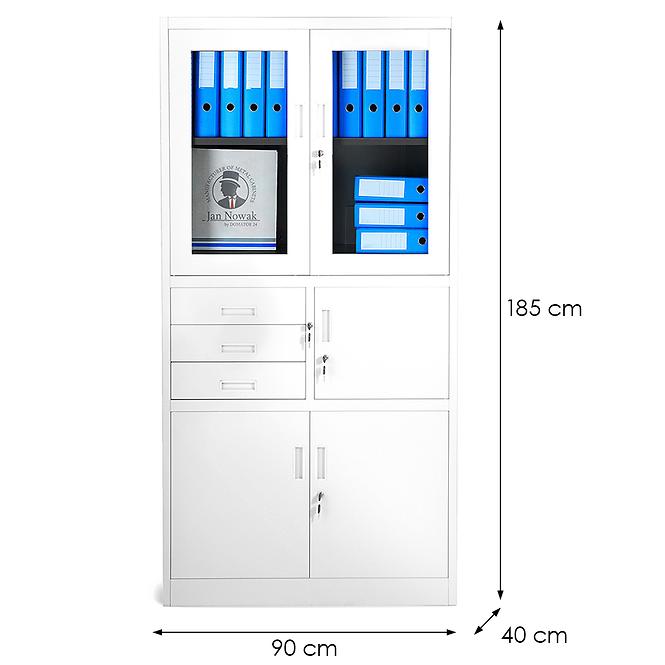 Kancelárska skriňa Filip kovová biela