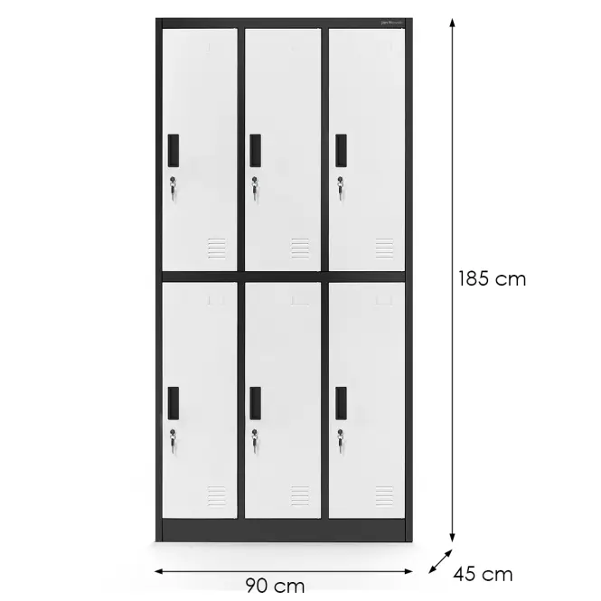 Skriňa Igor 90 cm – antracit/biela, šesťdverová