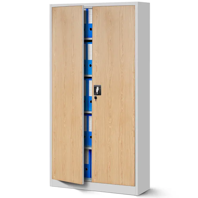 Kovová skriňa Jan H 90 cm – biela/sonoma, dvojdverová,4