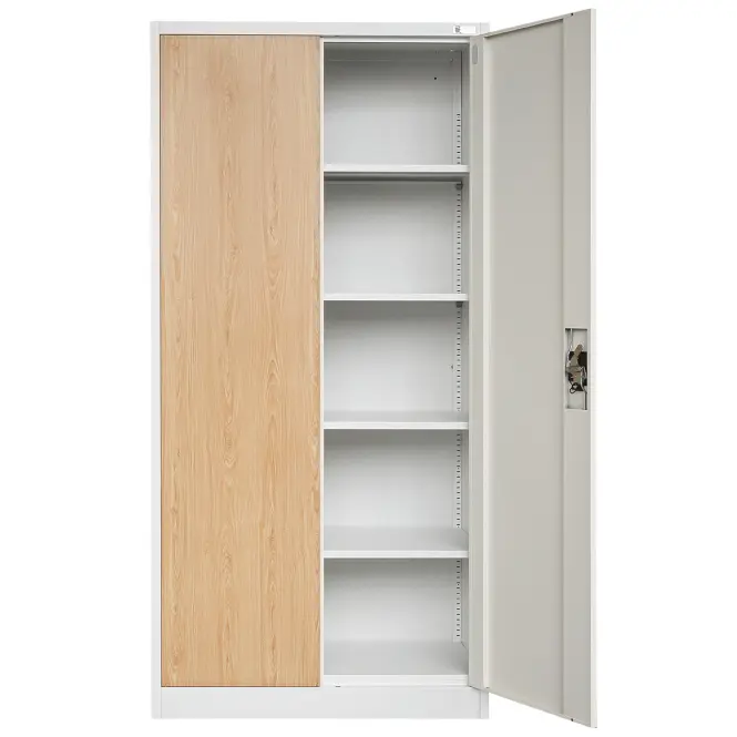 Kovová skriňa Jan H 90 cm – biela/sonoma, dvojdverová,5