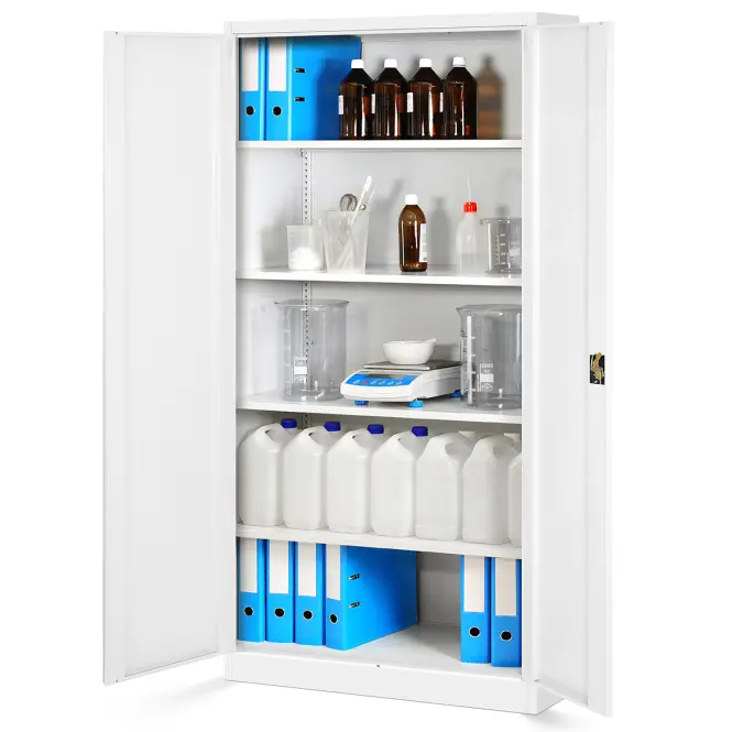 Kovová skriňa Jan H 90 cm – biela, dvojdverová,7