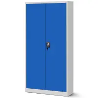 Kovová skriňa Jan H 90 cm – sivý/modrá, dvojdverová