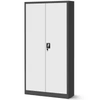 Kovová skriňa Jan H 90 cm – antracit/biela, dvojdverová