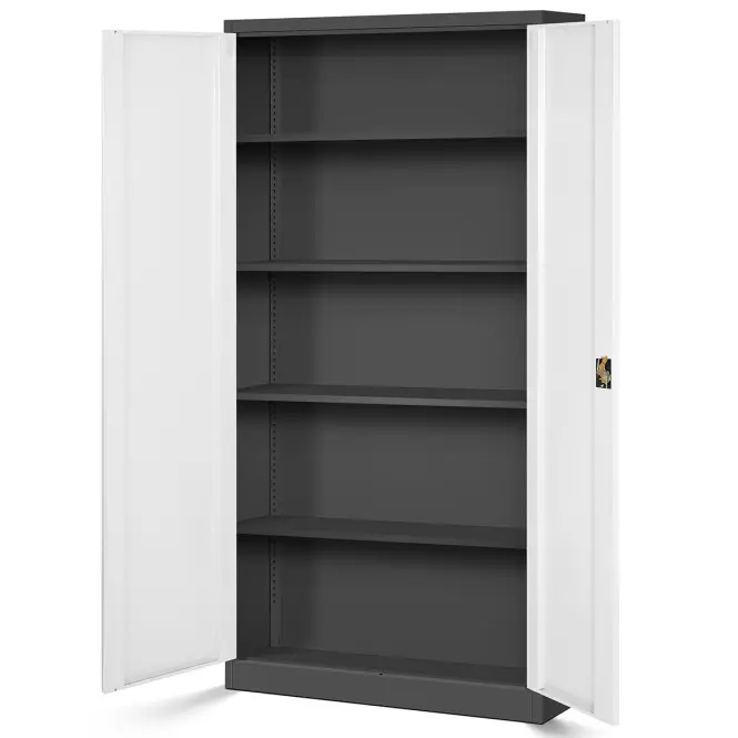 Kovová skriňa Jan H 90 cm – antracit/biela, dvojdverová,5