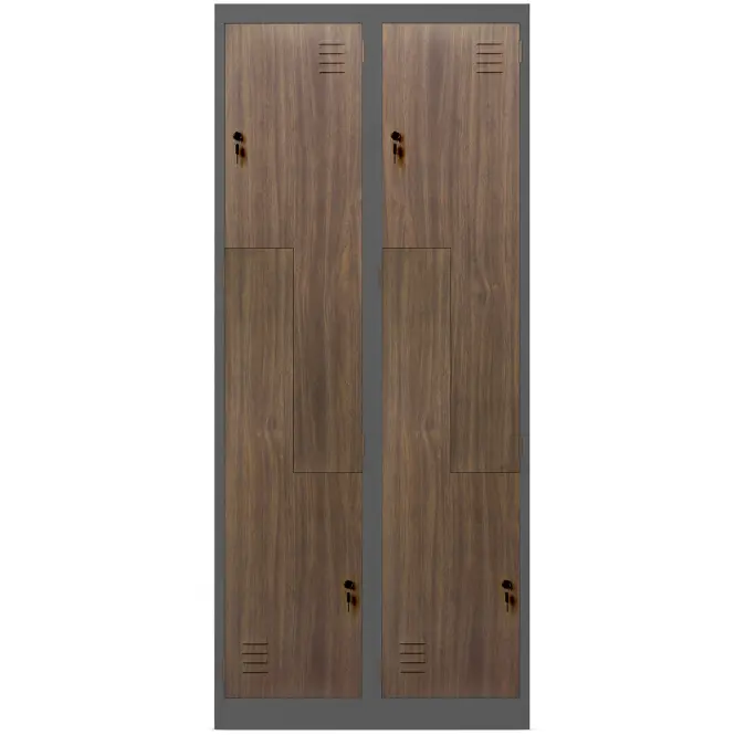 Kovová skriňa Julia 90 cm – antracit/orech, štvordverová