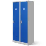 Kovová skriňa Kacper 80 cm – sivý/modrá, dvojdverová