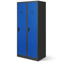 Kovová skriňa Kacper 80 cm – antracit/modrá, dvojdverová