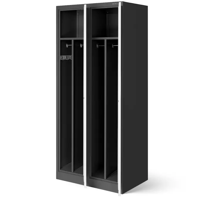 Kovová skriňa Kacper 80 cm – antracit/biela, dvojdverová