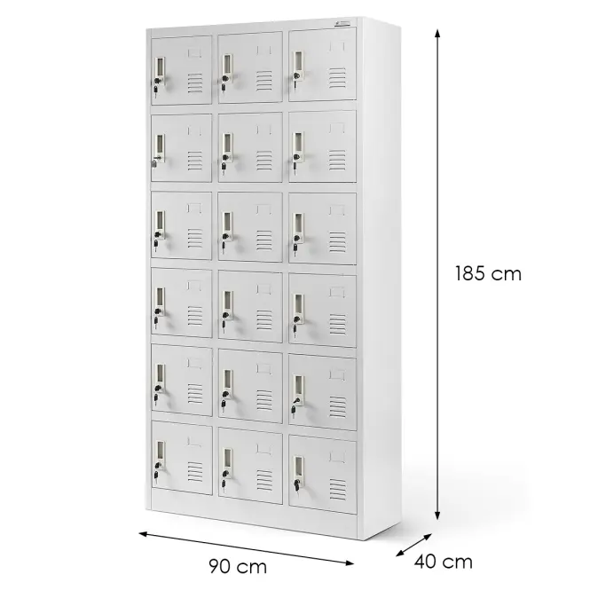 Súprava kovových skriniek Karol 90 cm – sivá,2