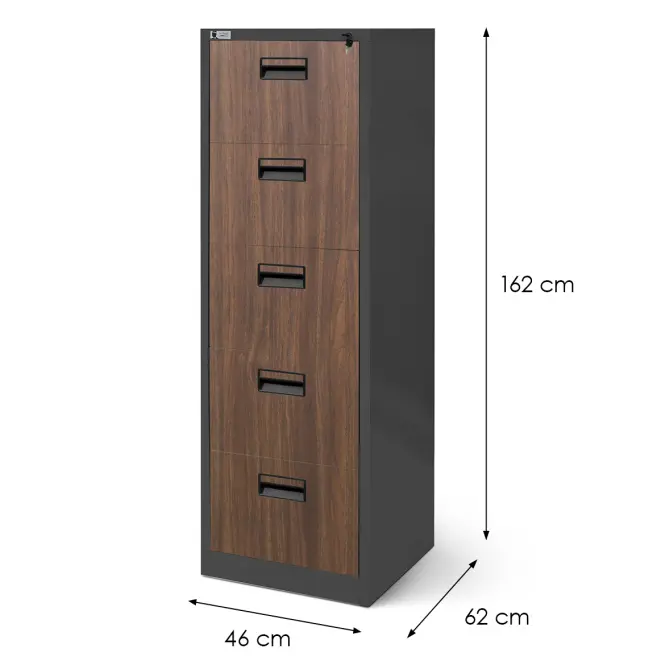 Skriňa Sara V005 kovová antracit/orech,2