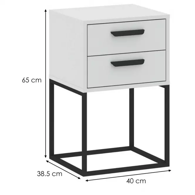Nočný stolík 2S-40 biela,2