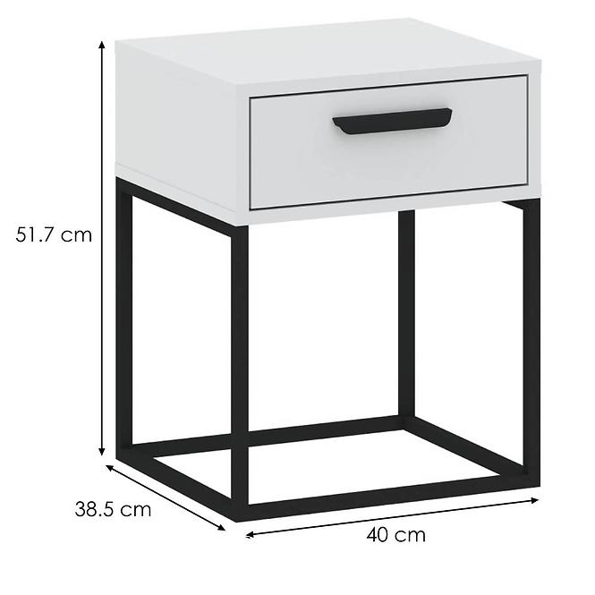 Nočný stolík 1S nízky-40 biela,2