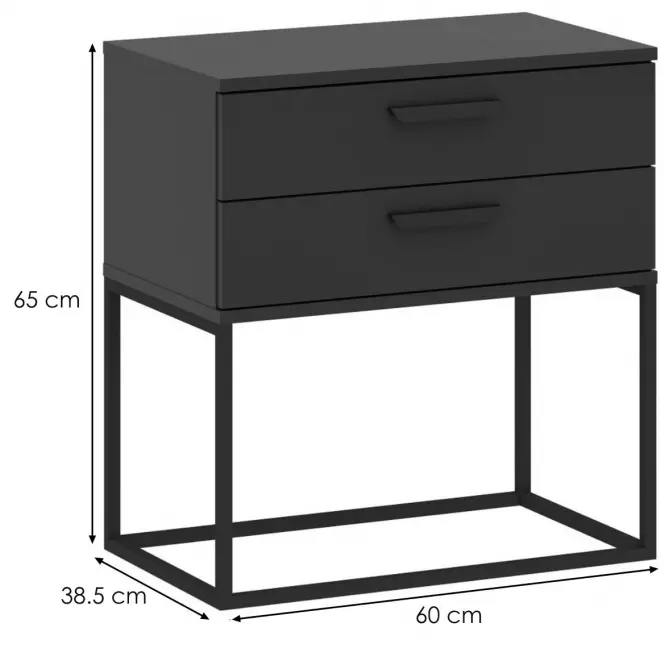Nočný stolík 2S-60 antracit,2