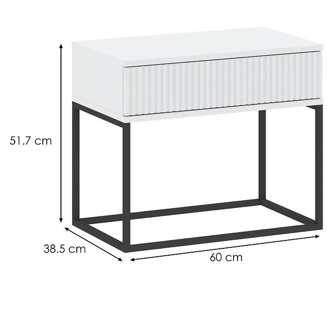 Nočný stolík 1S nízky-60 bez rukovätí biela