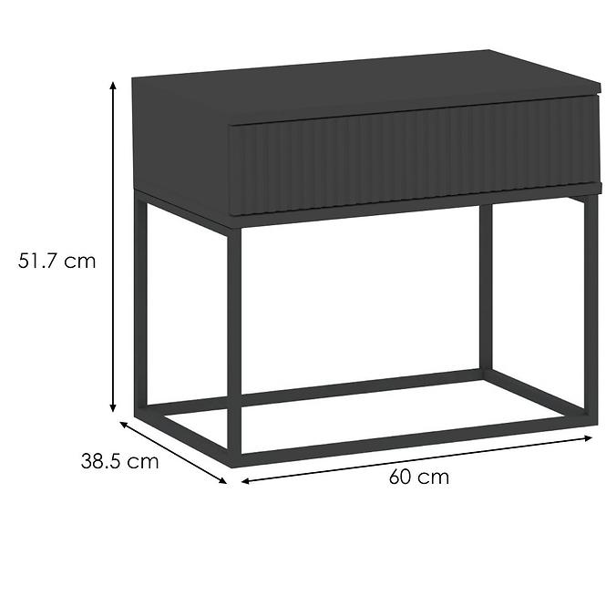 Nočný stolík 1S nízky-60 bez rukovätí čierna