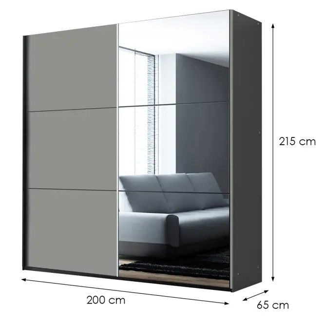 Skriňa Vigo 200 platinum / zrkadlo,2