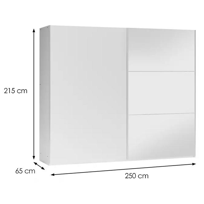 Skriňa Vigo 250 biela  / zrkadlo