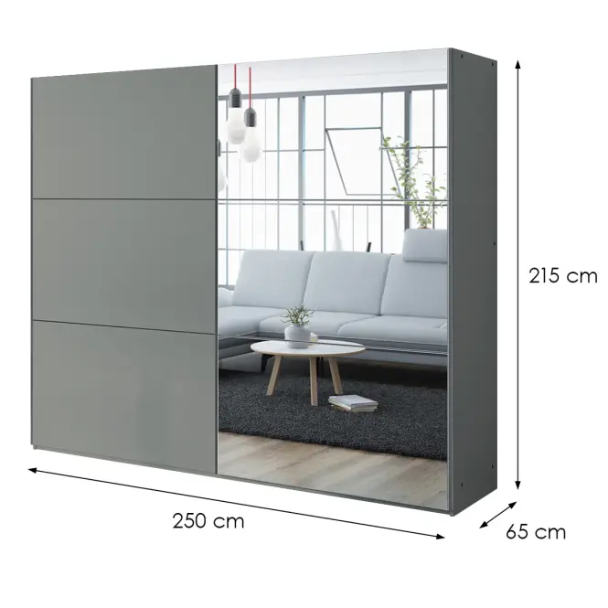 Skriňa Vigo 250 platinum / zrkadlo,2
