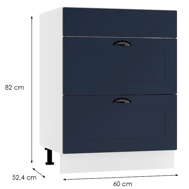 Kuchynská skrinka Adele D60PC S/2 zasl granát mat/biela,2