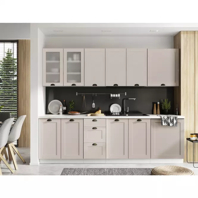 Kuchynská skrinka Adele W60 caffe mat/biela